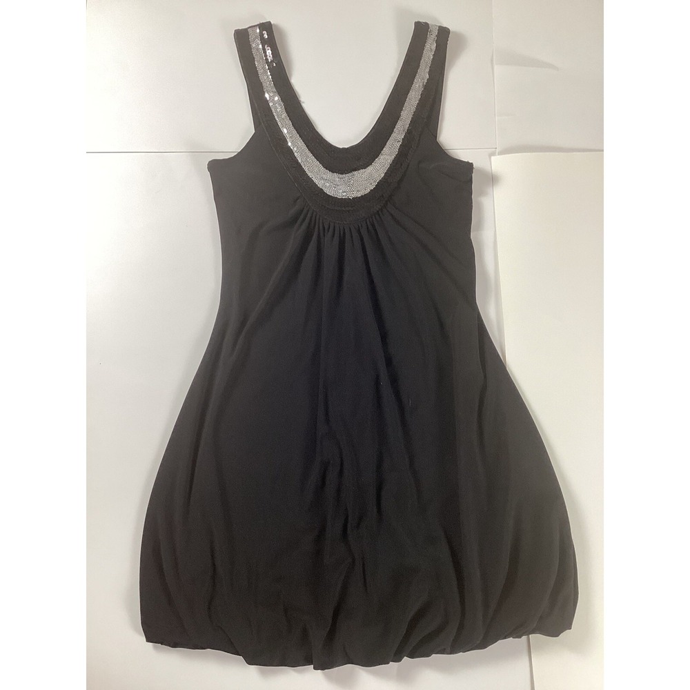 Taboo Womens Top Size Small Sequence Embroidered Black Comfort Stretch Soft